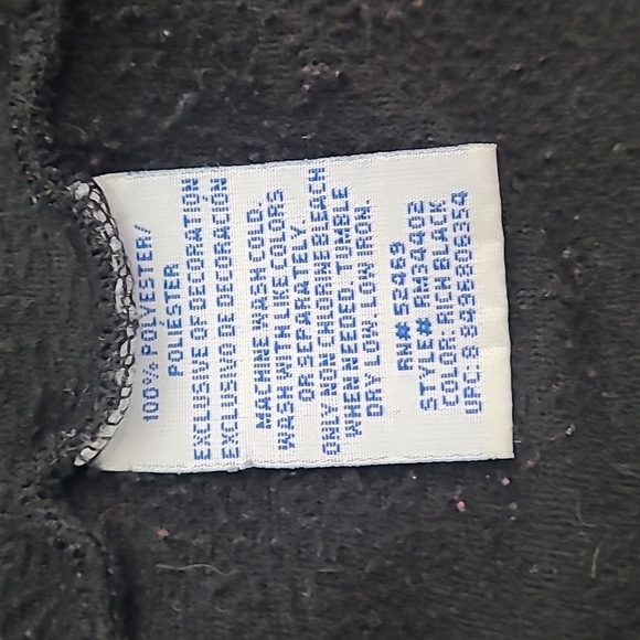 Vintage 90s STARTER Rich Black Collared Full Zip Fleece Sweatshirt Jacket Size S - Picture 14 of 14